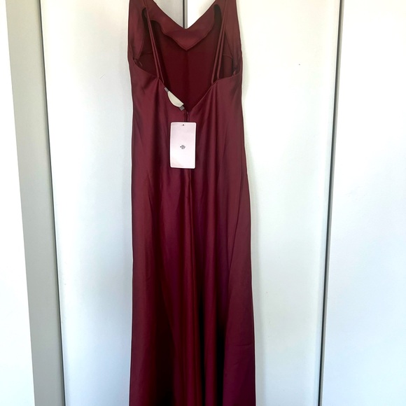 BHLDN Charlie Satin Charmeuse Dress in Cinnamon Rose - Picture 2 of 4